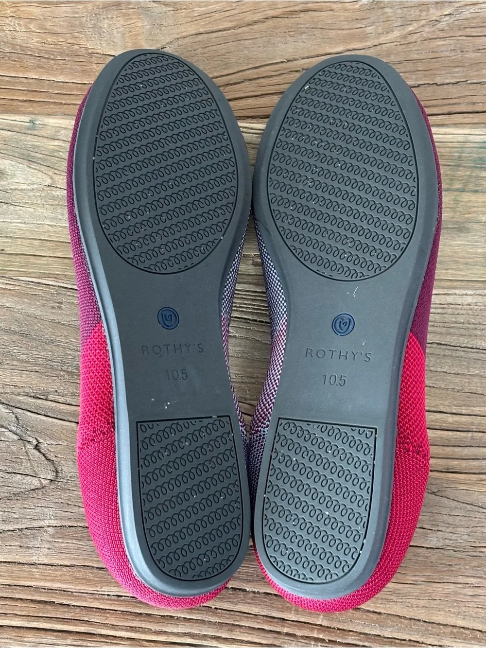 Rothy’s Limited Edition Berry Colorblock Round Toe Flats Women's Size 10.5